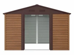 Sale Cobertizo de jardín metálico efecto madera 11,75 m² acero galvanizado ARSEGO Caseta De Jardín