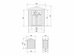 Timbela Cobertizo de madera - 136x196cm/1.98m² - M367F