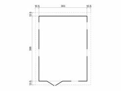 Timbela Cobertizo de madera con suelo tratado - 324x416 cm / 12m² - M336+M336G
