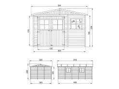 Timbela Cobertizo de madera con suelo tratado - 324x516 cm /15 m² - M337+M337G