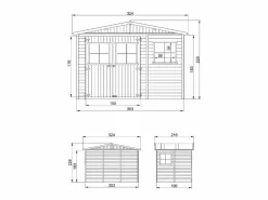 Clearance Cobertizo de madera con suelo tratado - 6m² - M334+M334G Caseta De Jardín