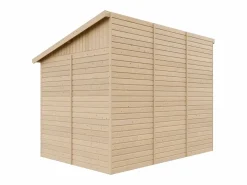 Discount Timbela Cobertizo de madera sin pared lateral con suelo tratado - 6.1 m² - M339A+M339G Color natural claro