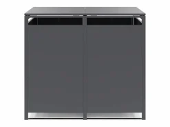 EXPERTLAND Cobertizo para basura acero galvanizado 2 cubos 132x80x116 240L LOKAFA