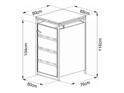 Best Cobertizo para cubo de basura en acero galvanizado 1 cubo 68x80x116 240L LOKAFA Caseta De Jardín