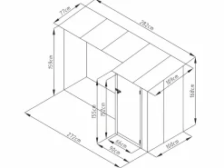 Discount Cobertizo para la leña de metal de acero con remise 3,49 m3 2 estéreos Ancho 302 x Prof. 119 x Alt. 190 cm DORWOOD Caseta De Jardín