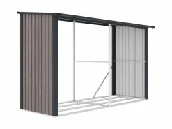 Sale Cobertizo para la leña de metal de acero galvanizado 5,78 m3 8 estéreos Ancho 302 x Prof. 119 x Alt. 190 cm VARWOOD Caseta De Jardín