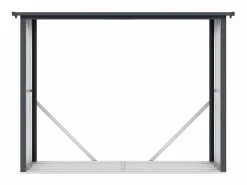 EXPERTLAND Cobertizo para leña de acero efecto madera 4,9 estéreos 242 x 89 x 190 cm WINWOOD