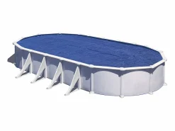 Best GRE Cobertor de Verano 805x460 cm para Piscinas Ovaladas de 810x470 cm | Cobertor Flotante Isotérmico Azul