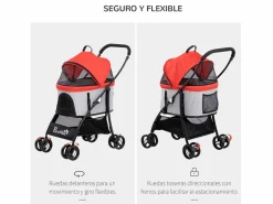PawHut Cochecito para mascotas 82x49.5x98 cm