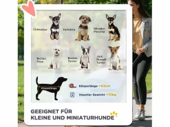 Cochecito para perros y gatos pequeños, diseño plegable con techo ajustable, poliéster marrón (76,5 x 52 x 95 cm)