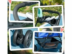New Cochecito plegable para perros y gatos, diseño práctico, tela Oxford, (67 x 45 x 96 cm) Transportín De Paseo Para Animales