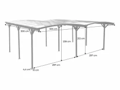 New Sweeek Cochera con extensión de aluminio y policarbonato 30m² antracita Gris antracita