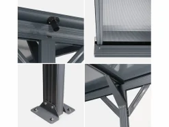 Discount Sweeek Cochera con techo de aluminio y policarbonato de 15m² antracita Gris antracita