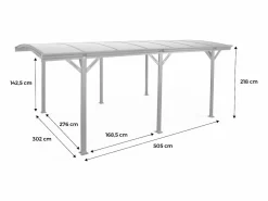 Discount Sweeek Cochera con techo de aluminio y policarbonato de 15m² antracita Gris antracita