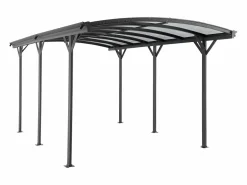 New EXPERTLAND Cochera de aluminio autoportante para coche - 1 coche - 15,15 m² - - BARESA Gris antracita