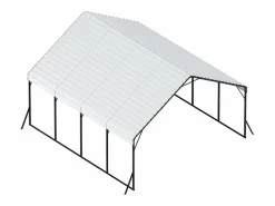 New Cochera SucceBuy, 5,8 x 6 m, Cochera Metálica Robusta, Estructura/Techo de Acero, Paredes Laterales Extraíbles, Almacenamiento de Multicolor