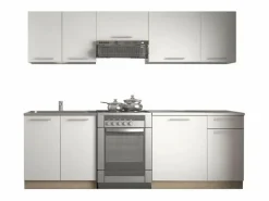 Outlet MSO Cocina blanca con encimera de roble RUSTICA Blanco