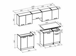 Outlet MSO Cocina blanca con encimera de roble RUSTICA Blanco