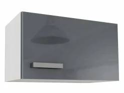 Best Vente-unique Cocina completa - 180 cm - 6 estantes - Blanco y gris - TRATTORIA Gris / Blanco
