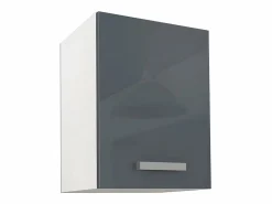 Best Vente-unique Cocina completa - 180 cm - 6 estantes - Blanco y gris - TRATTORIA Gris / Blanco