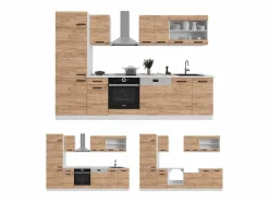 Outlet Vicco Cocina completa casa de campo blanca/roble dorado 350x60x81.6 r-line Blanco