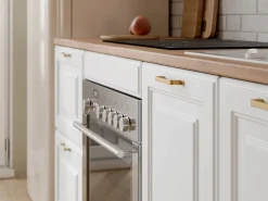 Vente-unique Cocina completa - Con encimera de 200 cm - Blanca y natural - CELOMIA