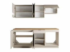 Vente-unique Cocina completa - Con encimera de 200 cm - Beige y Natural - CARMEO