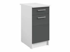 Sale Vente-unique Cocina completa - Con encimera 240 cm - Gris brillante y Blanco - TRATTORIA Gris / Blanco