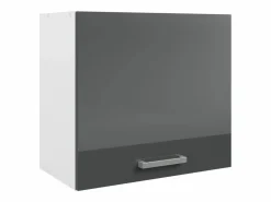 Sale Vente-unique Cocina completa - Con encimera 240 cm - Gris brillante y Blanco - TRATTORIA Gris / Blanco