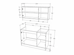 Cocina Completa haaus Ara, Roble Sonoma Oscuro/Blanco, L 120 cm