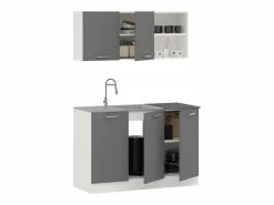 Cocina Completa haaus Ara, Antracita/Blanco, L 120 cm