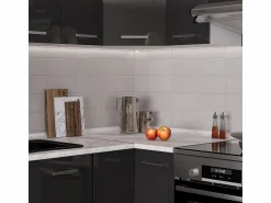 New Cocina esquinera antracita brillo intenso/blanco 190x60x81.6 rick Cocina Completa