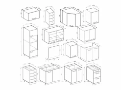 Discount Cocina esquinera alto brillo/ 247x60x81.6 r-line Cocina Completa