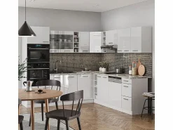 Discount Cocina esquinera alto brillo/ 247x60x81.6 r-line Cocina Completa