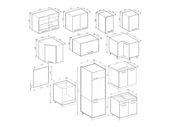Vicco Cocina esquinera oro power roble/antracita 287x60x81.6 r-line