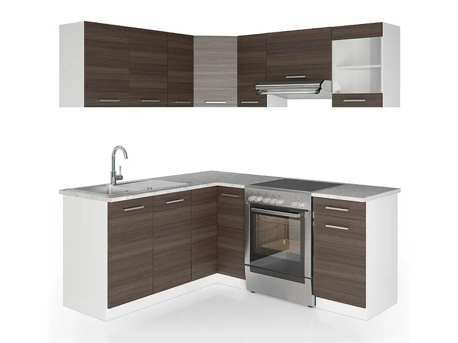 Vicco Cocina esquinera precioso gris/blanco 190x60x81.6 rick