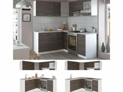 Vicco Cocina esquinera precioso gris/blanco 190x60x81.6 rick