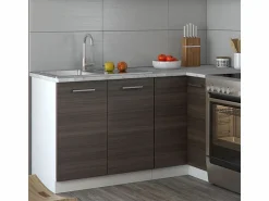Vicco Cocina esquinera precioso gris/blanco 190x60x81.6 rick