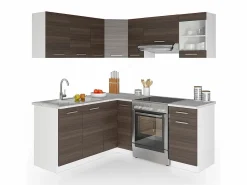 Vicco Cocina esquinera precioso gris/blanco 190x60x81.6 rick