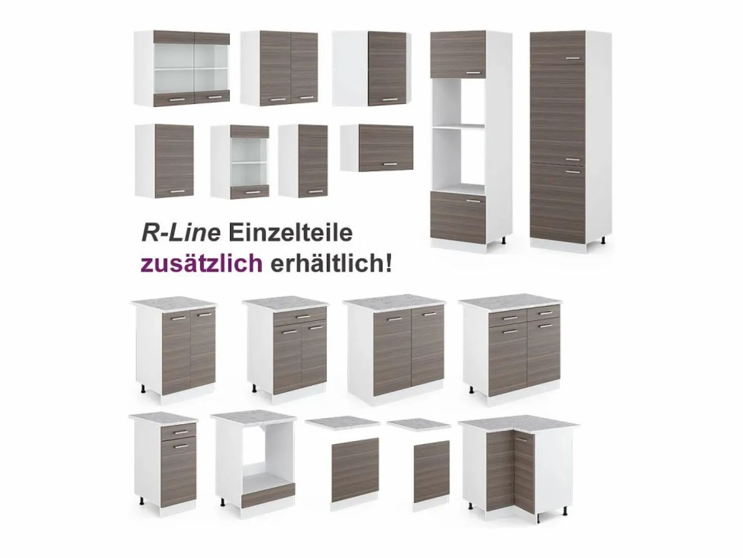 Vicco Cocina esquinera precioso gris/blanco 190x60x81.6 rick