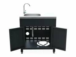 Discount Sweeek Cocina exterior completa de acero inoxidable de 6 módulos Negro
