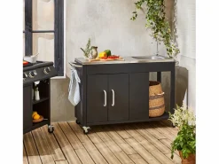 New Sweeek Cocina exterior de acero para barbacoa Negro