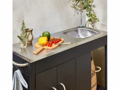New Sweeek Cocina exterior de acero para barbacoa Negro