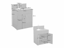 Sweeek Cocina exterior de acero con fregadero y 2 puertas, 80cm