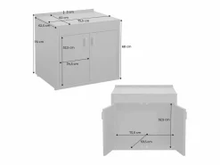 Sweeek Cocina exterior de acero 2 puertas, 80cm
