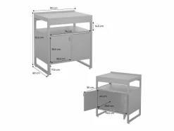 Sweeek Cocina exterior de acero, 2 puertas, 80cm