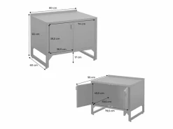 Clearance Cocina exterior de acero, 2 puertas, 80cm Materiales Y Utensilios De Cocina