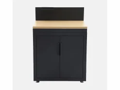 Sweeek Cocina exterior de acero y decoración de madera 2 puertas 1 gancho,