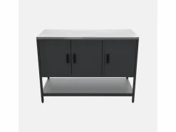 Discount Cocina exterior de acero 3 puertas y 1 estante, 120cm Materiales Y Utensilios De Cocina