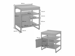Online Cocina exterior de acero 1 puerta 3 estantes, 80cm Materiales Y Utensilios De Cocina